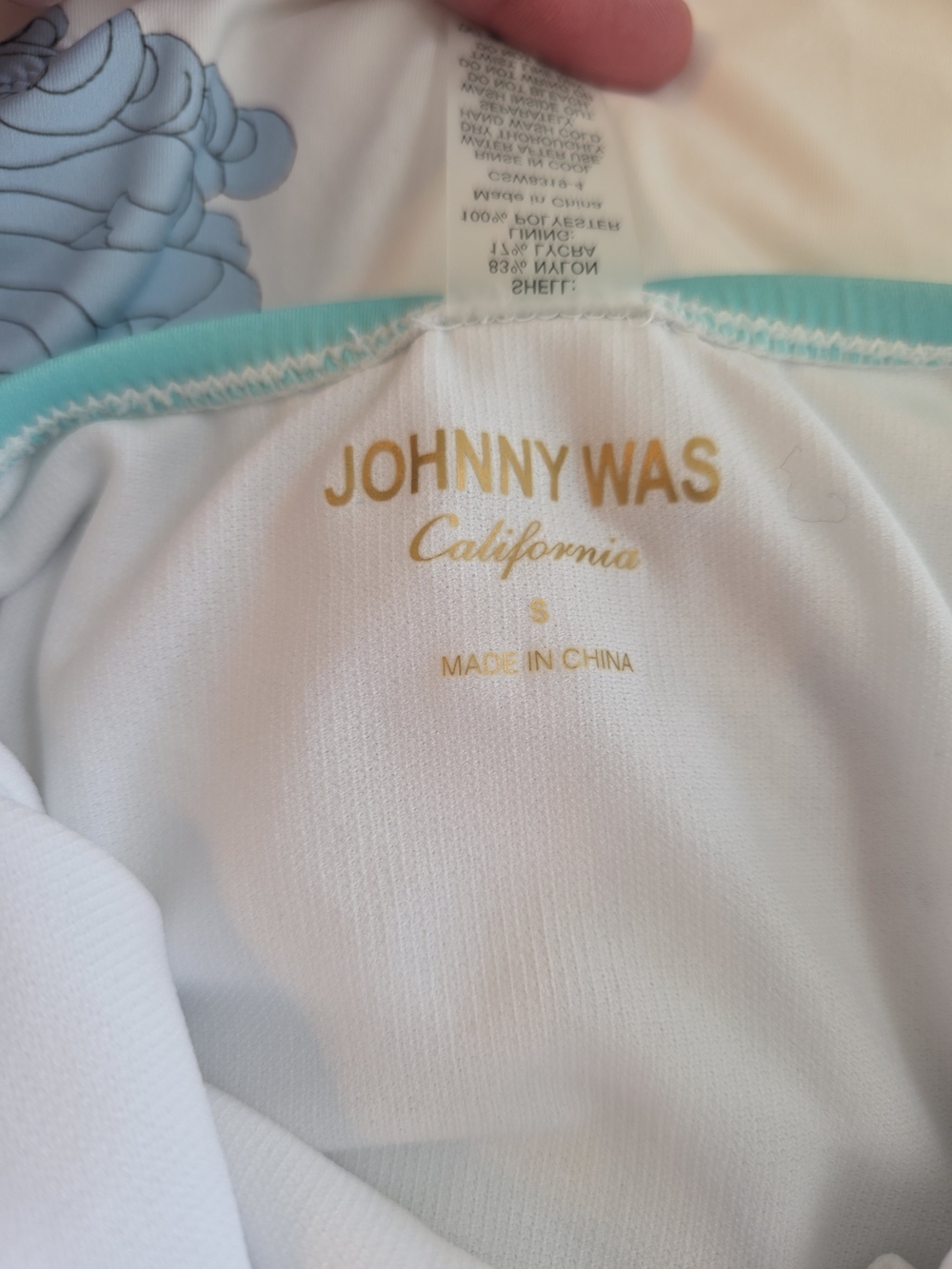 Johnny Was Cora Lace Up One Piece Swimsuit Blue Floral Print SZ S Boho Resort - Picture 12 of 14